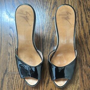 Black & White Patent Open Toe Guiseppe Zanotti Heels